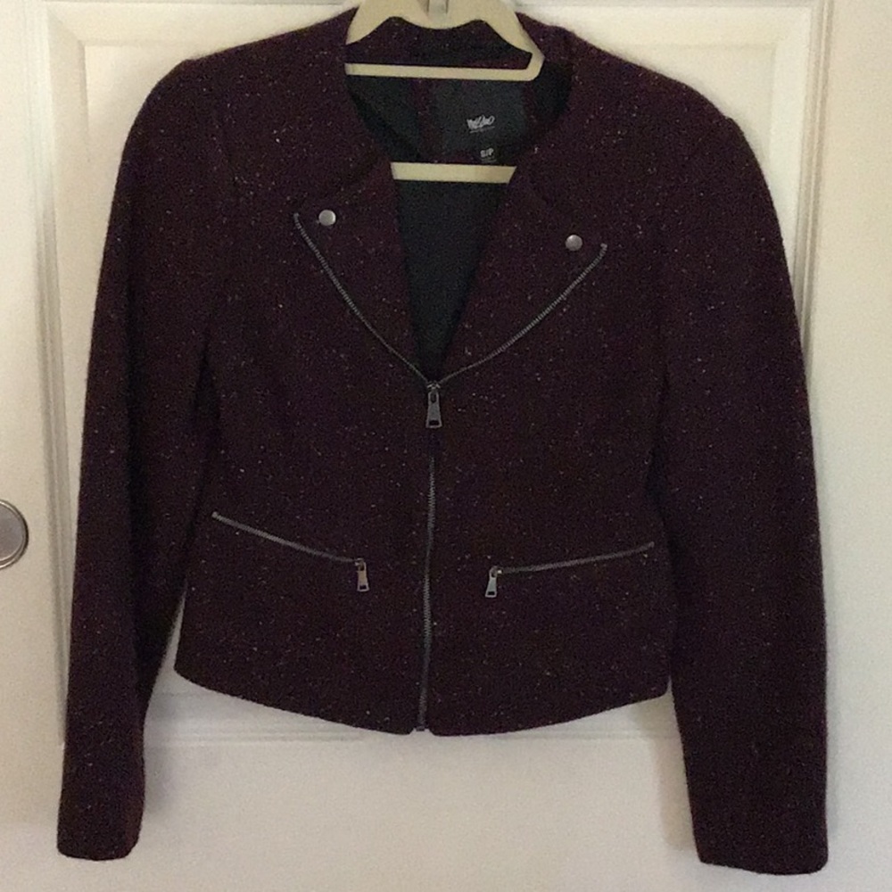 Moto Style Tweed Blazer